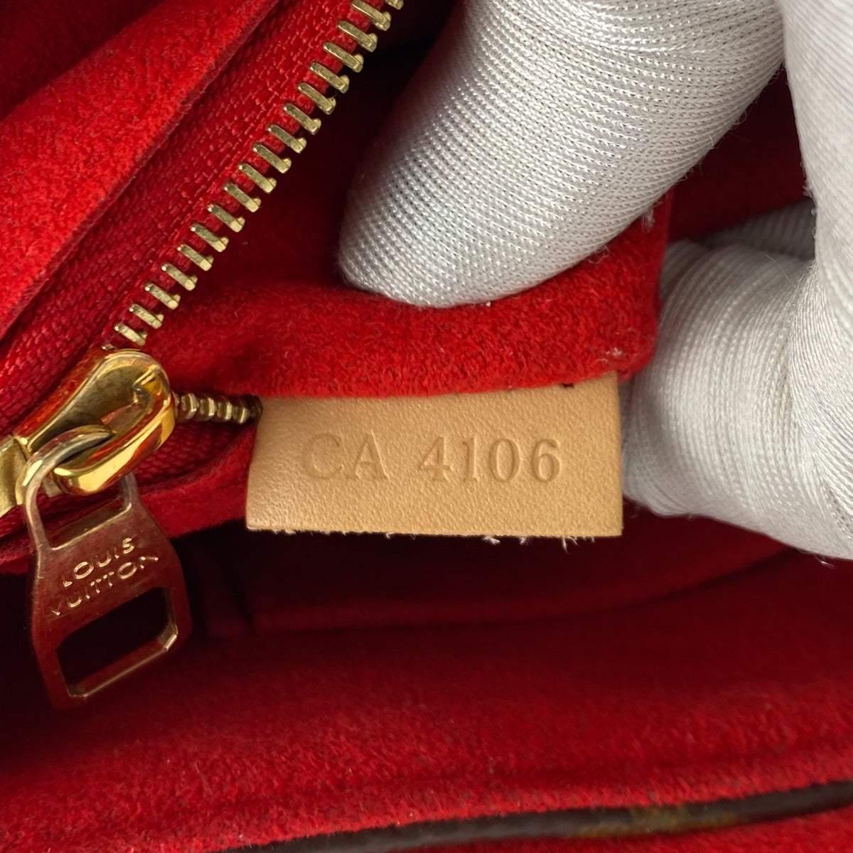 louis vuitton monogram bag with red trim