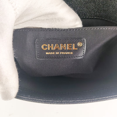 Chanel Caviar Chevron Small Boy Black