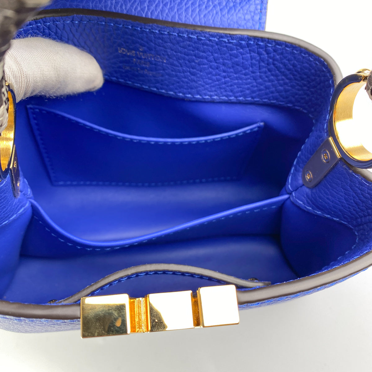Louis Vuitton Mini Capucines Python Royal Blue - THE PURSE AFFAIR