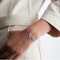 Hermes finess white gold bracelet SH