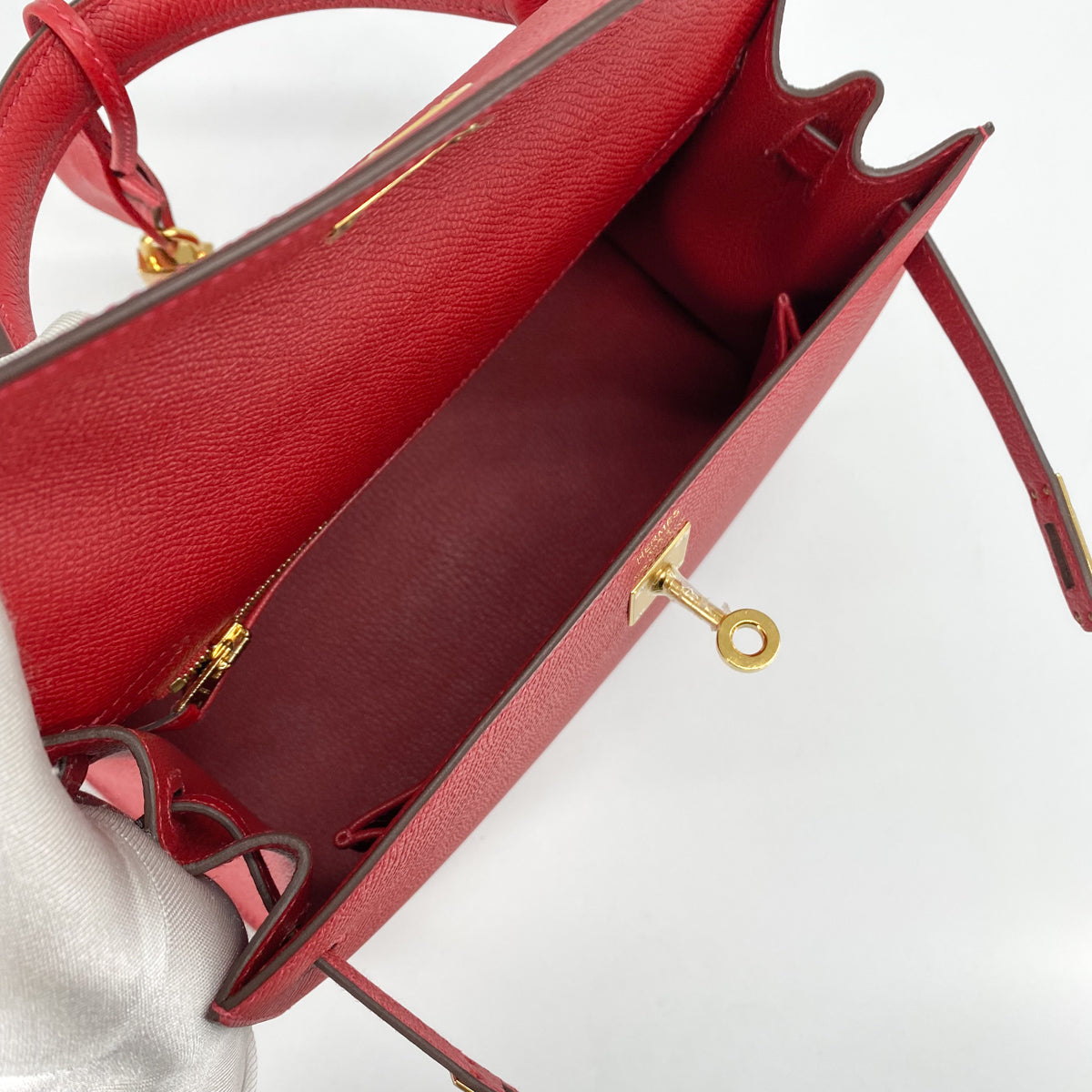 Hermes Kelly 25 Rouge Casaque - Y Stamp - THE PURSE AFFAIR