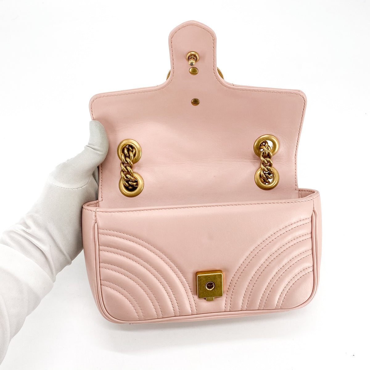 UNBOXING: GUCCI Marmont Matelassé super mini bag (dusty pink) + Different  ways to use 