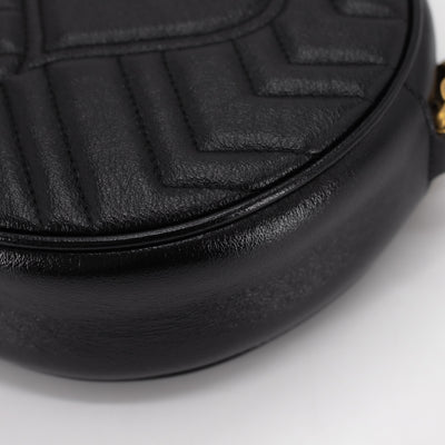 Gucci GG Marmont Mini Round Shoulder Bag Black