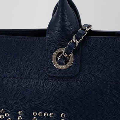 Chanel Small studded Navy Deauville