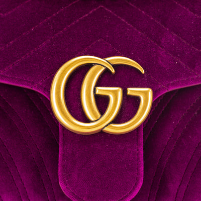 Gucci Marmont Small Velvet Purple Cross Body
