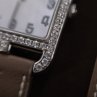 Hermes Cape Cod Diamond Watch Etoupe