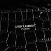 Saint Laurent Medium Cassandra Croc Top Handle Bag Black