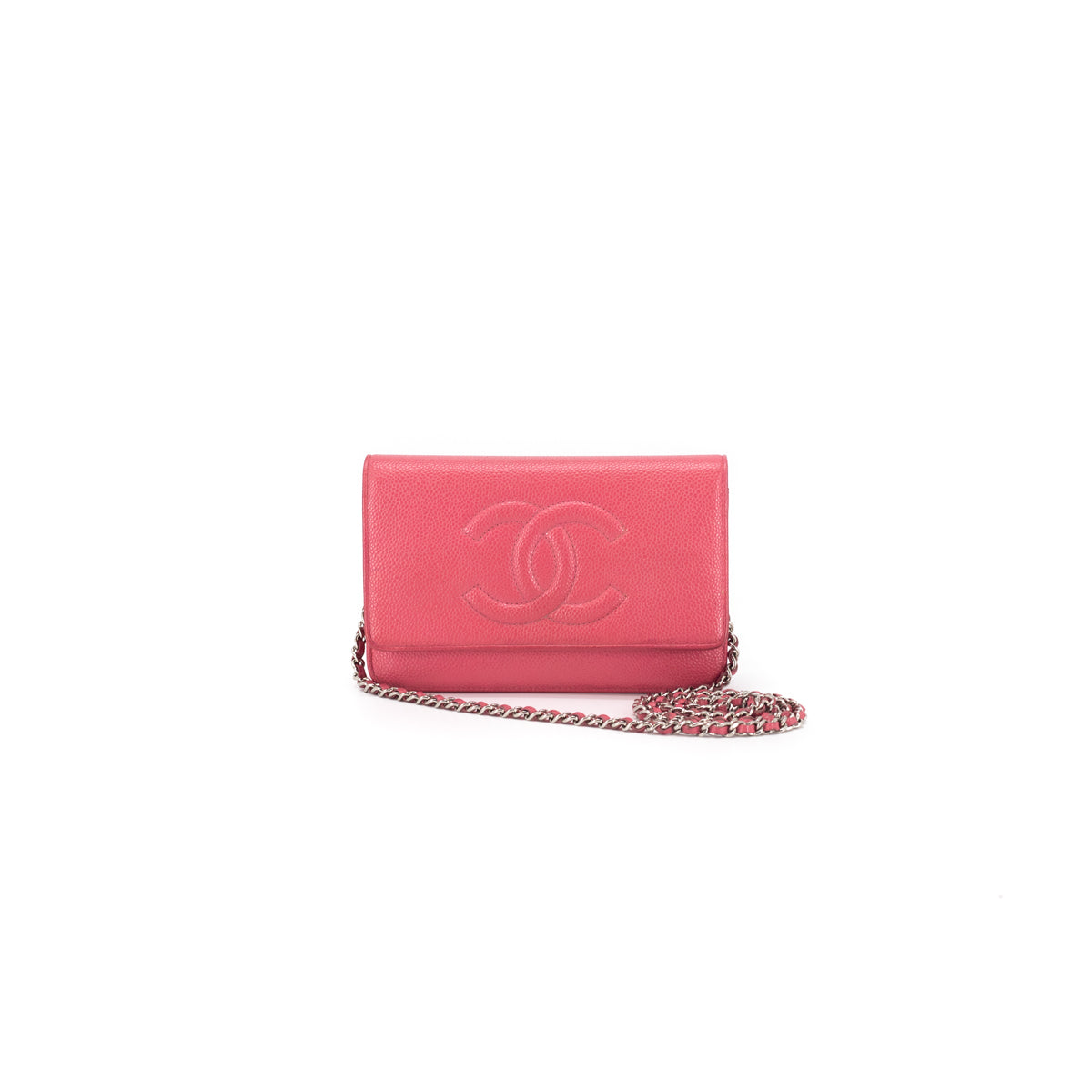 Chanel Quilted Wallet On Chain WOC With Pearl Chain Pink Aged Gold Har –  Coco Approved Studio