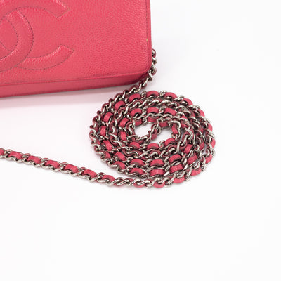 Chanel Caviar Coco Wallet On Chain Pink