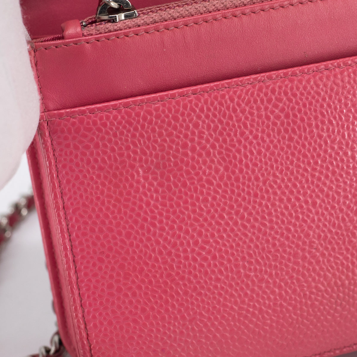 Chanel Pink Quilted Caviar Leather Classic Flap Card Holder - Yoogi's Closet