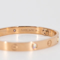 Cartier Love Bangle with 4 Diamonds Pink Gold 16 Jul18