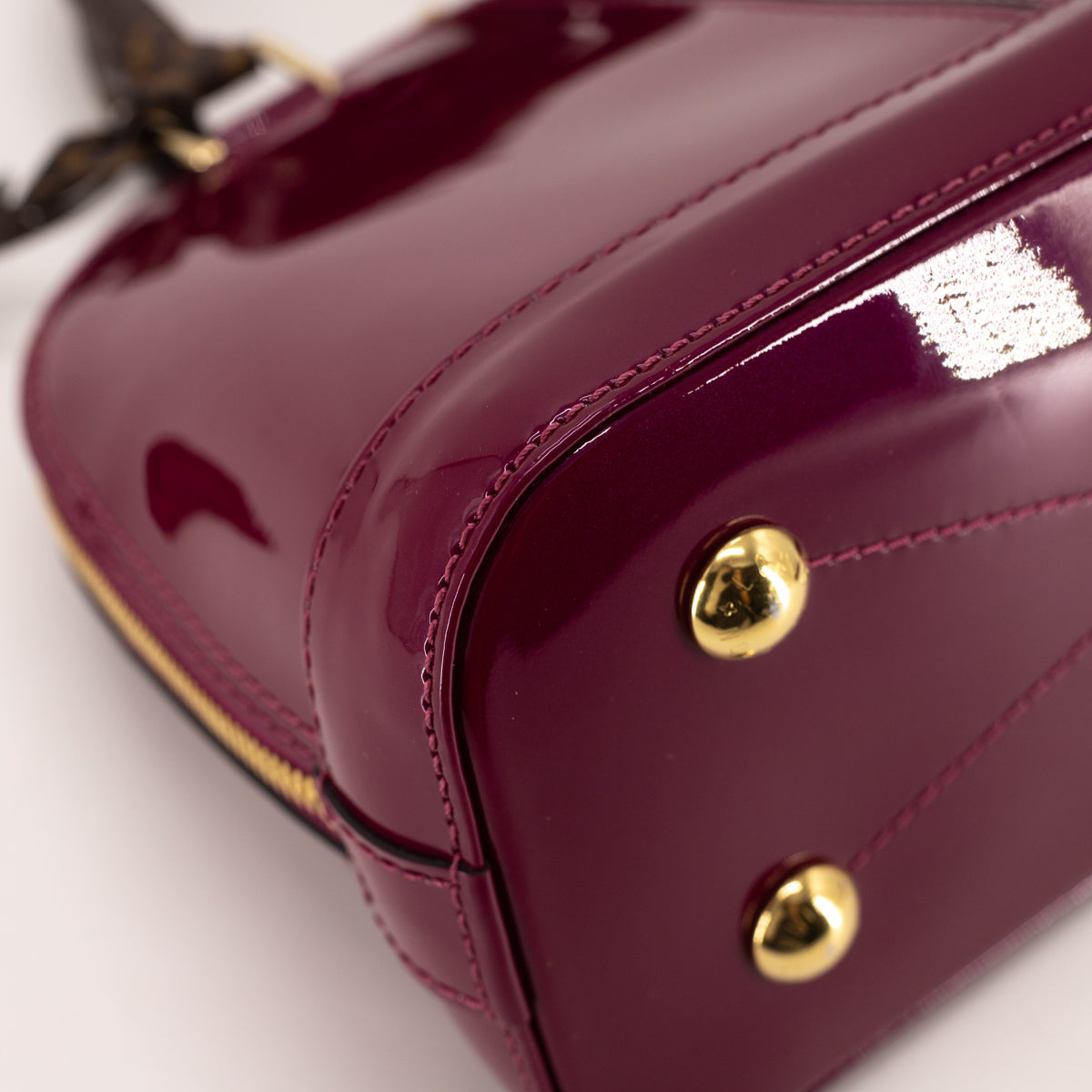 Louis Vuitton Alma BB Dark Purple Monogram Vernis Leather – Coco Approved  Studio