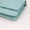 Chanel Quilted Caviar Wallet on Chain WOC Tiffany Blue