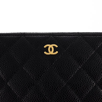Chanel Zipped Wallet Caviar Black