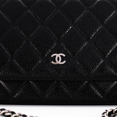 Chanel Quilted Caviar WOC Wallet on Chain Black