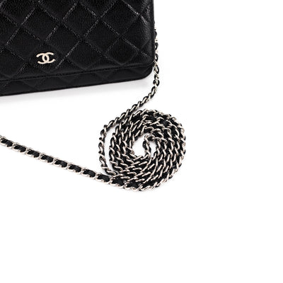 Chanel Quilted Caviar WOC Wallet on Chain Black