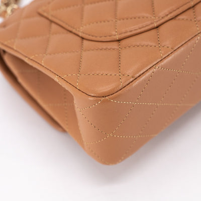 Chanel Quilted Small Classic Flap Caramel