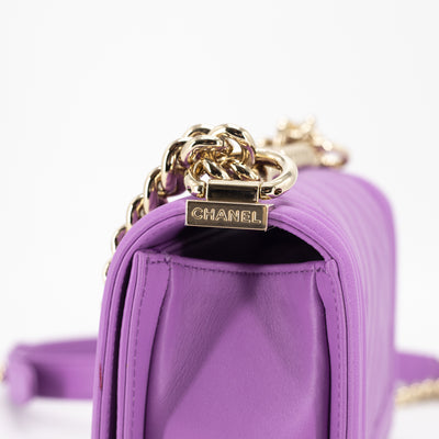 Chanel Chevron Small Boy Purple