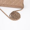 Chanel Quilted Lambskin WOC Wallet On Chain Beige