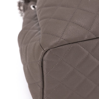 Chanel Quilted Calfskin Drawstring Bag Khaki