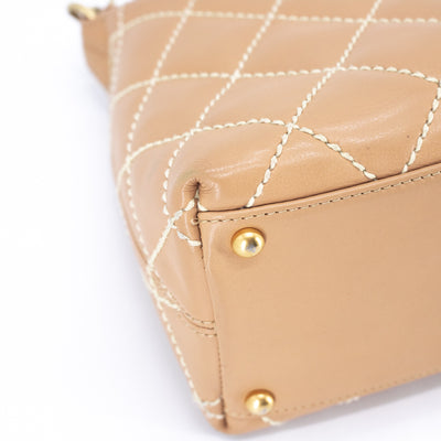 Chanel Quilted Calfskin Shoulder Bag Beige