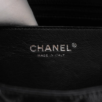 Chanel Quilted Caviar Single Flap Jumbo Black