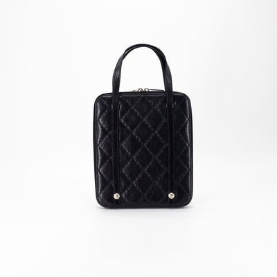 Chanel Top Handle iPad Case Black