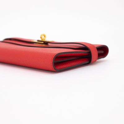 Hermes Kelly Classic Wallet Rouge Tomate - A Stamp