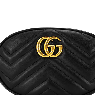 Gucci Chevron GG Marmont Matelassé Belt Bag Black
