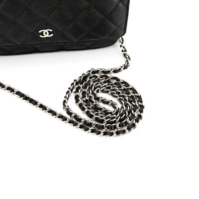 Chanel Quilted Caviar WOC Wallet On Chain Black