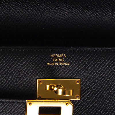 Hermes Epsom Kelly Wallet Noir - C Stamp