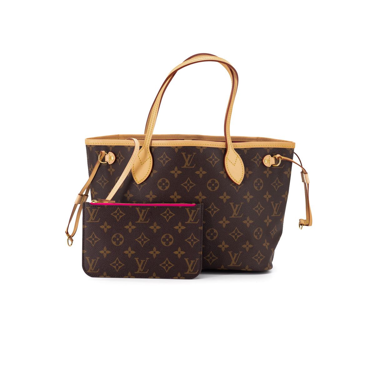 Louis Vuitton handbag Neverfull PM monogram with initials Brown Cloth  ref.570415 - Joli Closet