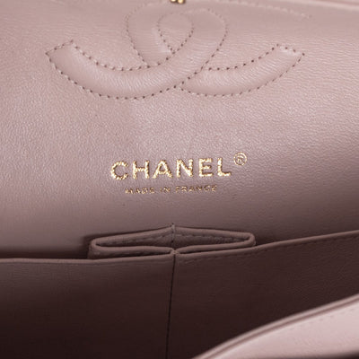 Chanel Chevron Medium/Large Classic Flap Dusty Pink