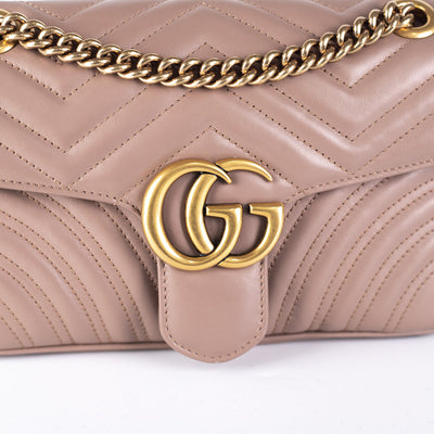 Gucci GG Marmont Small Matelassé Shoulder Bag Dusty Pink