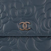 Chanel Camellia Wallet Steel Blue