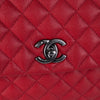 Chanel Quilted Caviar Coco Handle Large Red