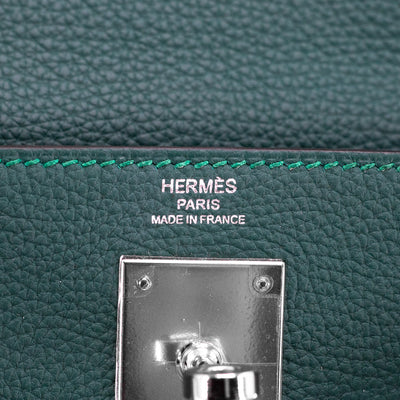 Hermes Kelly Limited Edition 28 Malachite Au Bag - A Stamp