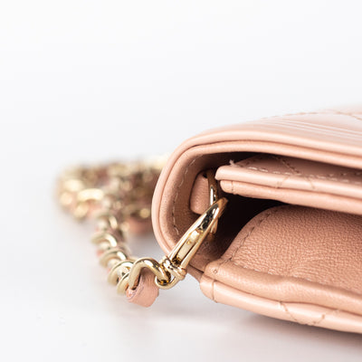 Chanel Patent BOY Clutch on Chain Pearly Pink