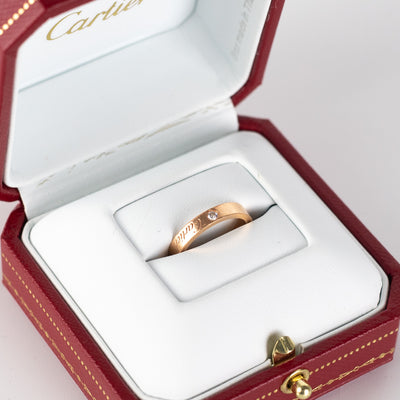 Cartier Single Diamond Ring Rose Gold Size 47