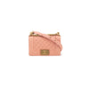 Chanel Quilted Caviar Small Boy Coral
