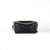 Chanel Boy Navy Woven Leather Old Medium