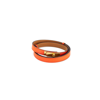 Hermes Belt Epsom Capucines/Gold Adjustable