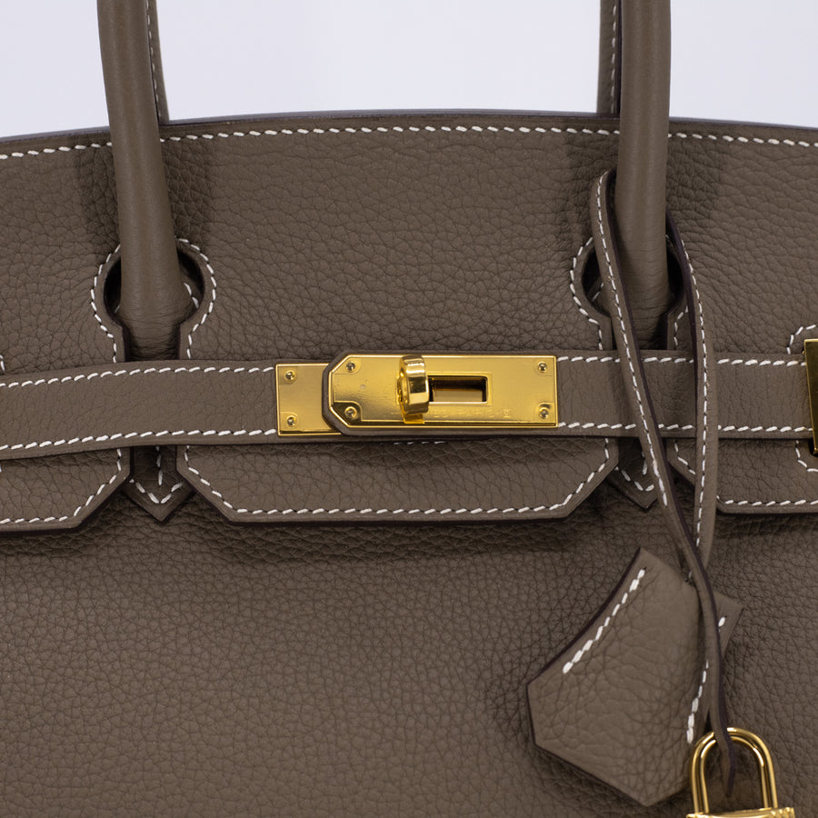 Hermes Birkin Bag 35cm Etoupe Togo Gold Hardware