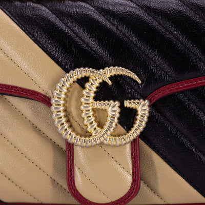 Gucci Marmont Small Bag Beige/Black/Red