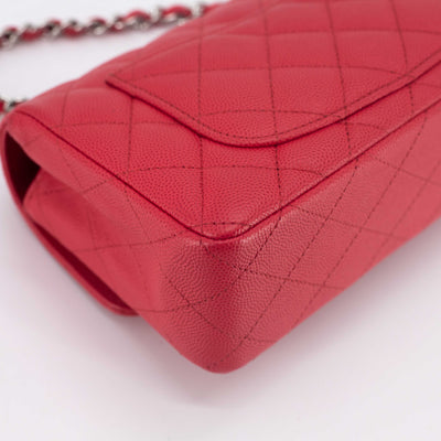 Chanel Quilted Caviar Rectangular Mini Red