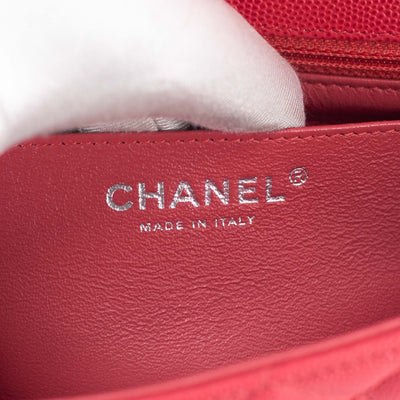 Chanel Quilted Caviar Rectangular Mini Red