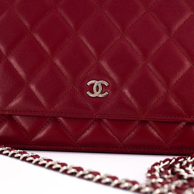 Chanel Quilted Wallet on Chain WOC Red