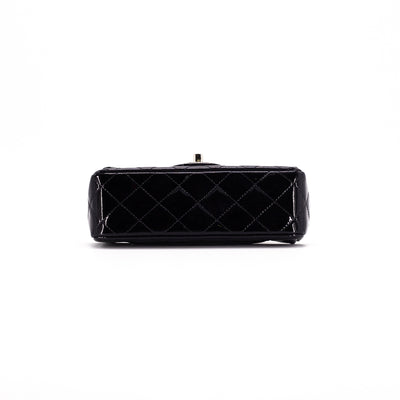 Chanel Quilted Patent Rectangular Mini Black