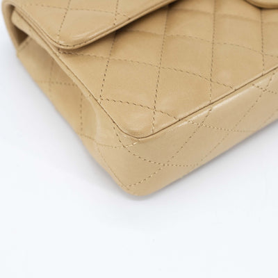 Chanel Quilted Lambskin East West Flap Beige