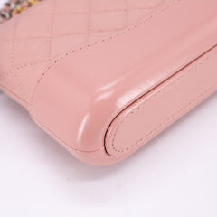 Chanel Quilted Calfskin Gabrielle Clutch On Chain Light Pink